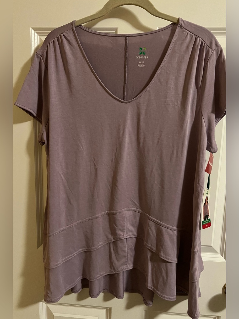 NWT Green Tea double ruffle top. Size XL